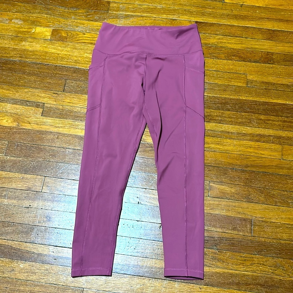 90 Degree Women’s Ankle Length Leggings, Pockets, Mauve, Sz Lg